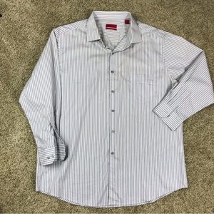 Mens Alfani Long Sleeve Button Down Shirt Size 17 1/2